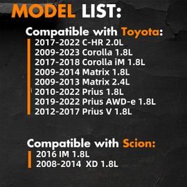 MEMOEO Camshaft Bearing Cap Oil Hole Gasket Kit Compatible with Toyota C-HR Corolla Matrix Scion iM xD 90430-10024 11159-37010