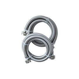 UV Hot and Cold Washing Machine Connector Kit (2 Pack). Braided Stainless Steel-3/4-Inch Hose Fitting X 3/4-Inch Hose Fitting, 6-Feet (72-Inch) Length