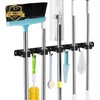 Black 5 Racks and 4 Hooks Mop and Broom Holder