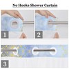 Ttincceer Shower Curtain Waterproof Hookless Design Double Fabric Blue Purple