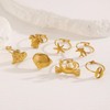 AIETUE Gold Seashell Starfish Ring Set, 7 Pcs Beach Summer