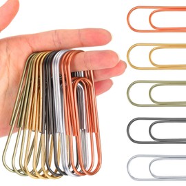 25 Pcs 4 Inch Large Paper Clips Jumbo Paper Clips 100 mm Metal Multicolored Giant PaperClips Bright Coated Extra Large Mega Paperclips for Bookmark Office School Home Organizing Files Document Decor
