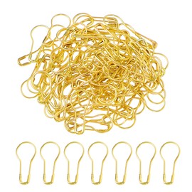 uxcell 100 Pieces Bulb Safety Pins, Gold Tone Gourd Safety Pins Calabash Crochet Stitch Markers, Metal Safety Pins for Knitting, DIY Project, Swing Tag