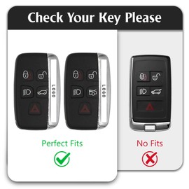 WORCAS Soft TPU Key Fob Cover Case for Range Rover，Compatible with Jaguar Range Rover Evoque Velar Discovery LR4 Land Rover Sport and Jaguar XF XJ XE F-PACE F-Type(Black)
