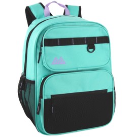 Summit Ridge Travel Backpack for Men and Women, Spacious Work Daypack with Water Bottle Pockets (Mint Green)