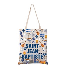 Zuo Bao Saint Jean Baptiste Tote Bag Quebec Shoulder Handbag Canada Souvenir Quebec Pride Shopping Bag (BAPTISTE)