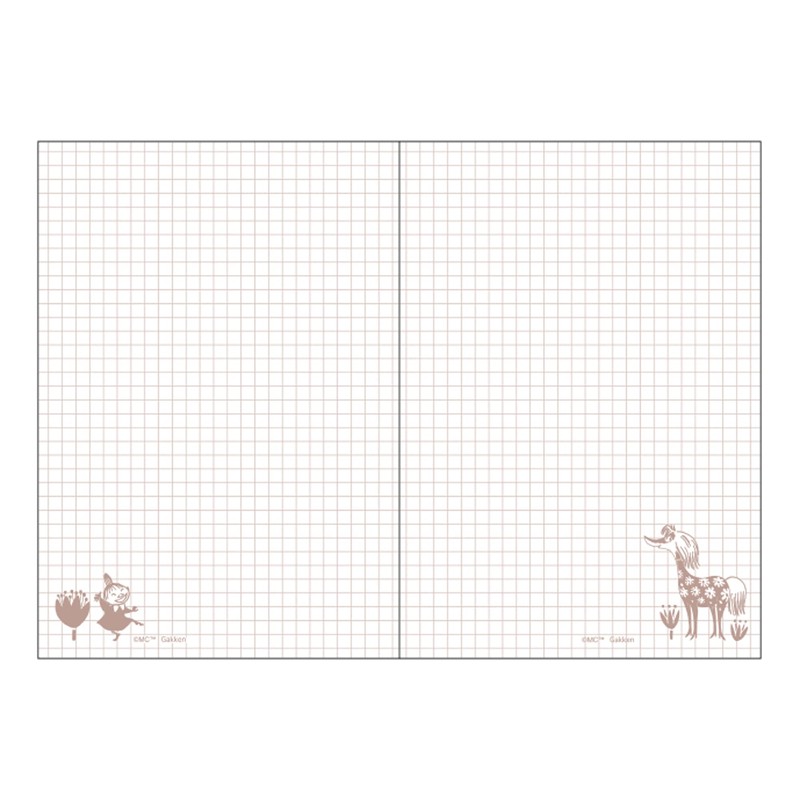 Gakken Staful Moomin Notebook with Cover, A6, Graph Ruled, Pink