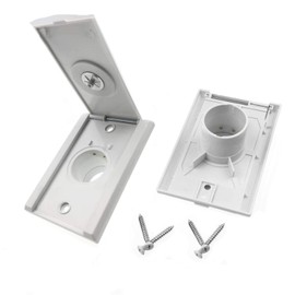 Central Vacuum Inlet Valve, for Nutone Central Vacuum System Installation Parts, White Full Door Inlet Valve Cover - 2 Pack