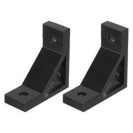sourcing map 2Pcs 90 Degree Angle Aluminum Profile Corner Brackets, Corner Brace Joint Connectors for 3030 Series (Black)