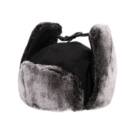Russian Ushanka Hat Winter Hats for Men with Earflaps Hat and Face Mask,Black