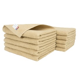 [oruta] Imabari Face Towel, Certified Natural, Imabari Towel Set, Made in Japan, Thin, Water Absorbent, Quick Drying, Room Drying, 100% Cotton (Set of 10, Beige)