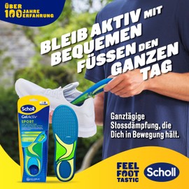 Scholl GelActiv Sports Insoles for Men, All-Day Comfortable Running Shoe Insoles for Fresh and Cool Feet, Super Shock Absorption and Suspension with GelWave Technology, Size 7-11