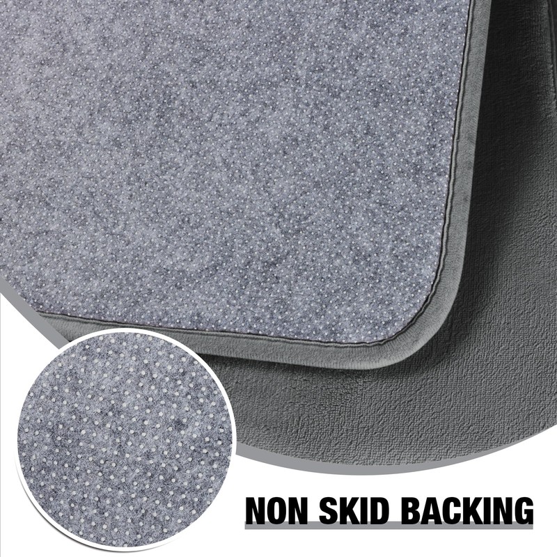 Grey Memory Foam Bath Runner Mat Long Narrow Bathroom Rug