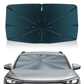 Autorder Windshield Sun Shade Umbrella for 2021-2025 Volkswagen VW ID.4 Accessories,Upgraded Ice Crystal Material,Easy Setup Umbrella Sunshade for Car Windshield,100% Sun Blocking