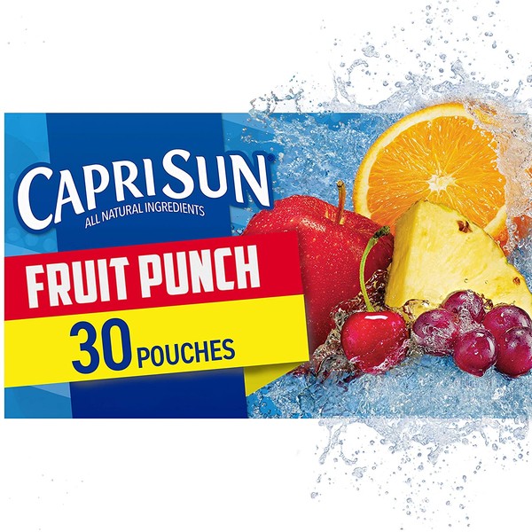 Capri Sun Fruit Punch Flavored Juice Drink Blend, 30 ct - 6 fl oz Pouches