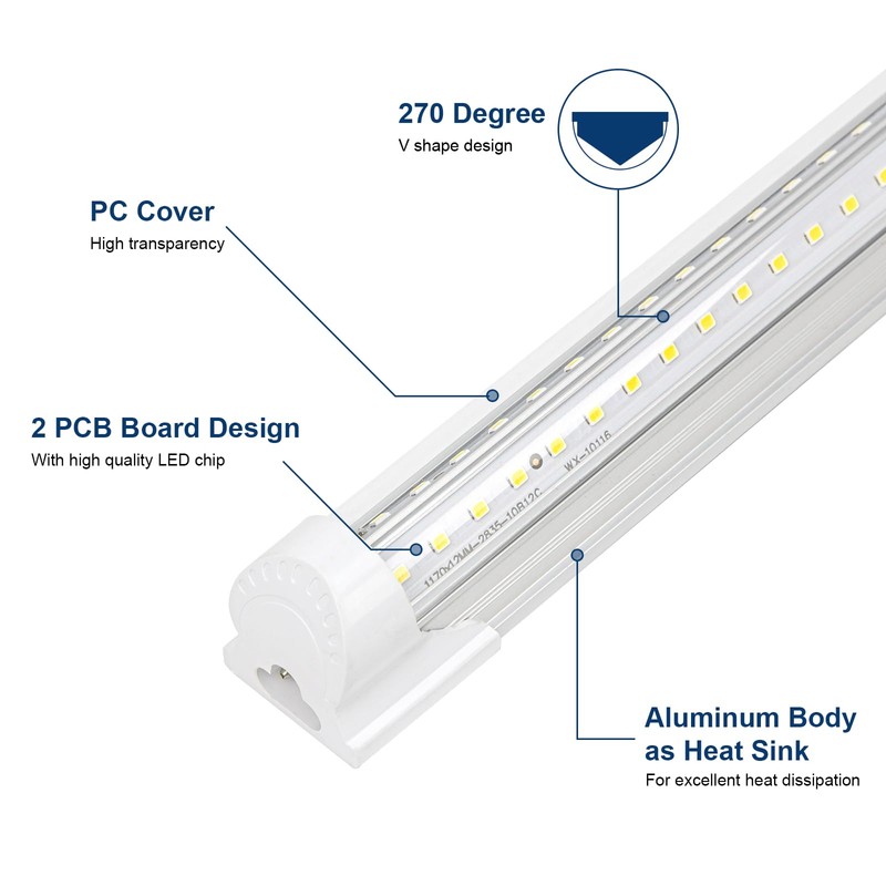 EPESTOEC 2Pack 4FT LED Shop Light Garage Lights,42W 5000K 6300LM