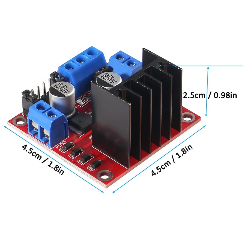 AEDIKO 2pcs L298N Motor Drive Controller Board DC Dual H-Bridge