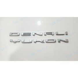 GMC 2pc GMC 2021-2023 Yukon Yukon XL Chrome Rear Tailgate DENALI Yukon Emblem Letter