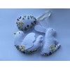 Handmade felt Easter decorations hanging ornaments bunny, chicken, egg (white