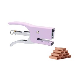 Purple Plier Stapler with #10 Staples Set, Cute Manual Stapler with 1000 No.10 Rose Gold Staples for Office and Home Desk Accessories Supplies (Purple Plier Stapler)