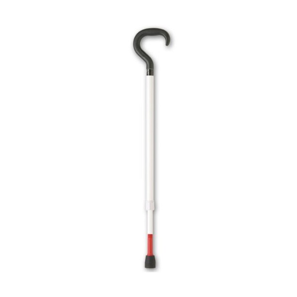 Ambutech Adj. Support Cane- 33-41-in. White-Red