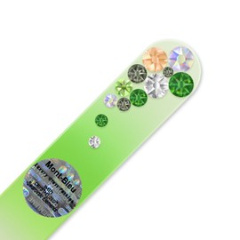 Mont Bleu Crystal Nail File hand decorated with crystals - Handbag Size - Hand Made - Czech Tempered Glass