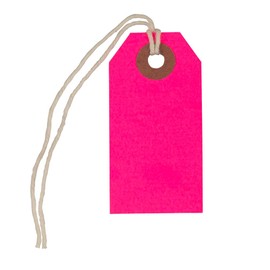 JAM PAPER Gift Tags with String - Tiny - 2 3/4 x 1 3/8- Neon Pink - 10/Pack