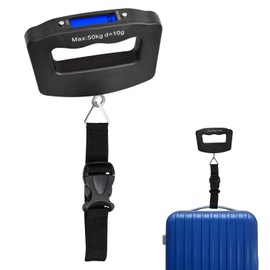 Jinlaili Digital Suitcase Scales up to 50 kg / 110 lb, Portable Luggage Scales for Suitcases Analogue, Hanging Scales LCD Display, Tare Function, Small Travel Scales with Hooks for Travel Suitcase,