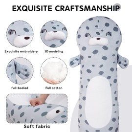 36inch Giant Cute Ocean Seal Stuffed Animals, Big Chubby Seals Blob Plushies Toys Body Pillow, Gift for Boys Girl Birthday, Christmas, Valentine's Day