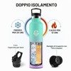 JAPORIA Borraccia Isolante 1L con Cannuccia, Bottiglia Acqua Acciaio Inox,