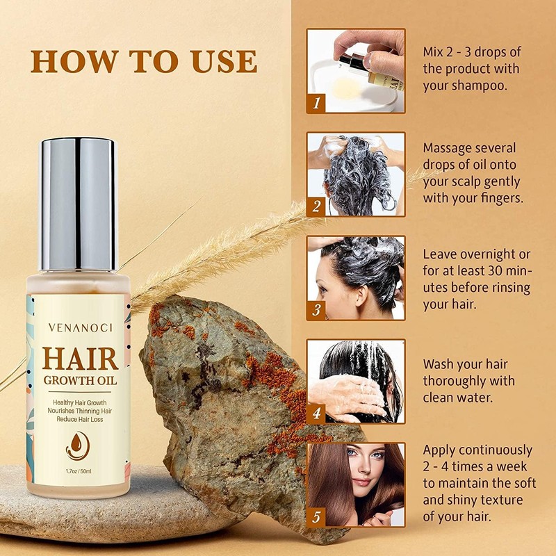 Venanoci Hair Growth Oil: Rosemary, Coconut, and Castor Oil Blend