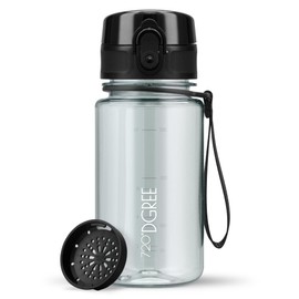 720°DGREE "uberBottle" CrystalClear Children's Water Bottle 350 ml + Strainer - BPA-Free, Leak-Proof - For School, Nursery, Girls & Boys from 3 Years - Small Water Bottle - Lightweight, Shockproof