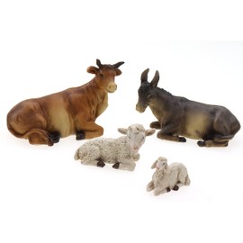 Nativity Figures Animals Set of 4 Ox, Donkey, Sheep, Lamb as Replacement Figures Animal Figures Nativity Scene Nativity Scene Max. Height: 7.5 cm / Max. Length: 10 cm