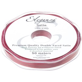 ELEGANZA Double Faced Satin 3mm x 50m Burgundy No.17, 3 mm x 5 0m