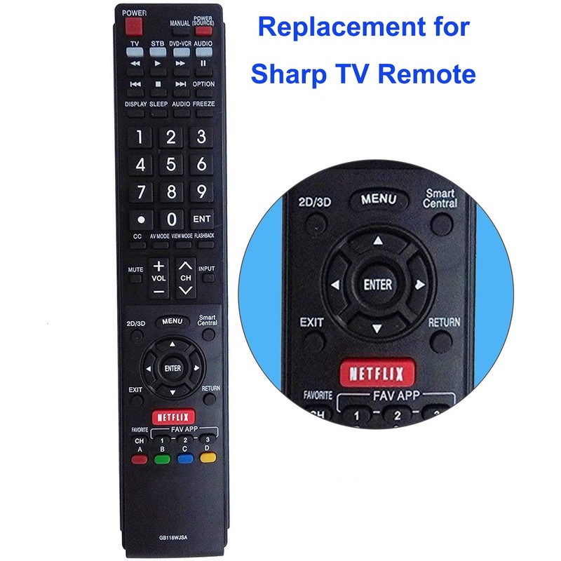 GB118WJSA Remote Control Replacement for Sharp AQUOS TVs