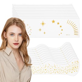 dinghaole 20 Pcs Glitter Freckles Face Tattoo, Sparkle Freckles Makeup Patches, Gold freckles Face Glitter, Shimmer Tattoo Festival Essentials Waterproof Temporary MakeupTattoo for Women (Gold)