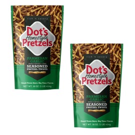 Dot's Garlic Parmesan Pretzels - Pack of 2 - Delicious Tasting Snacks for the Whole Family - Great for Sharing or Stocking the Pantry