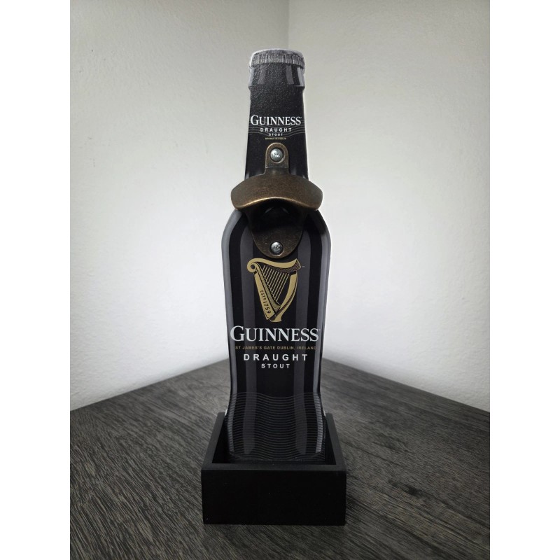 Guinness Draught Stout Wooden Bottle Opener Cap Catcher