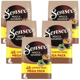 Senseo Coffee Mocca Bags - Medium Roast - 5 Bags of 48 Single Serve Coffee Pods – 240 Count, 8 Grams - Bulk Packaged for Decreased Waste Rich, Smooth Flavor