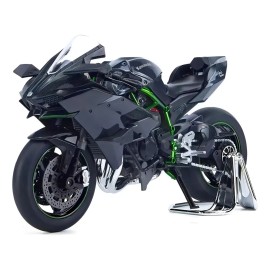 Xopexld Moto Miniatura Kawasaki H2R Escala 1:12 Metal y Luz Negra