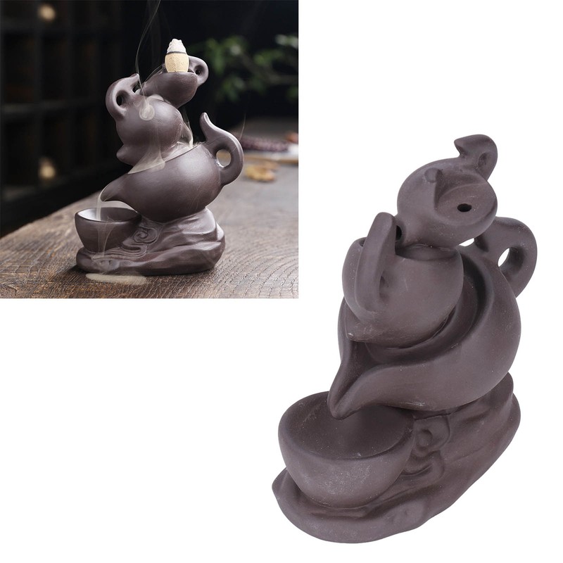 Insence Waterwall Antique Purple Sand Auspicious Cloud Teapot Backflow Sandalwood