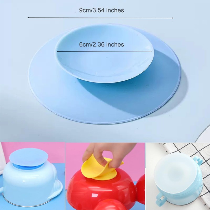 3-Piece Tableware Suction Cups,Double Sided Tableware Fixing Pad for Plate