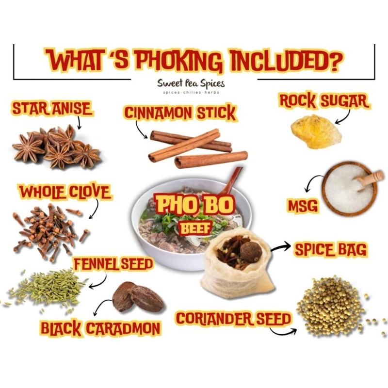 Sweet Pea Spices Pho King Delicious Pho Soup Kit w/MSG-
