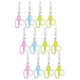 Westcott Kleencut 5" Kids Stainless Steel Scissors, Blunt Tip, Assorted Colors, 12/Pack (ACM42516-12)