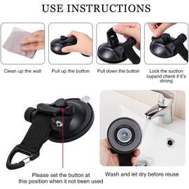 HOUSON 2PCS Heavy Duty Suction Cups with Hook, Camping Set Car Suction Cups Strong Power Securing Tie Down Anchor for Camping Tarp Accessory Workshop Wall Awning Boat