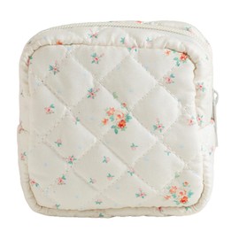 Lyssiatina Mini Cosmetic Bag, Pink Floral, 4.9*2.1*4.9inch