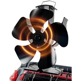Tomersun Wood Stove Fan for Buddy Heater, Heat Powered Fireplace Fan 5 Blades Stove Fans with Bracket Fixed on Propane Space Heater/Mr. heater, Camping Outdoor/Indoor Use