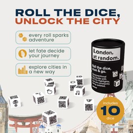 City Dice Travel Maps – Unconventional City Guide with 50 Highlights per City, Forest & Twelfth Great City Maps, Discover Hidden Gems via QR Codes in a Fun, Spontaneous Way (London)