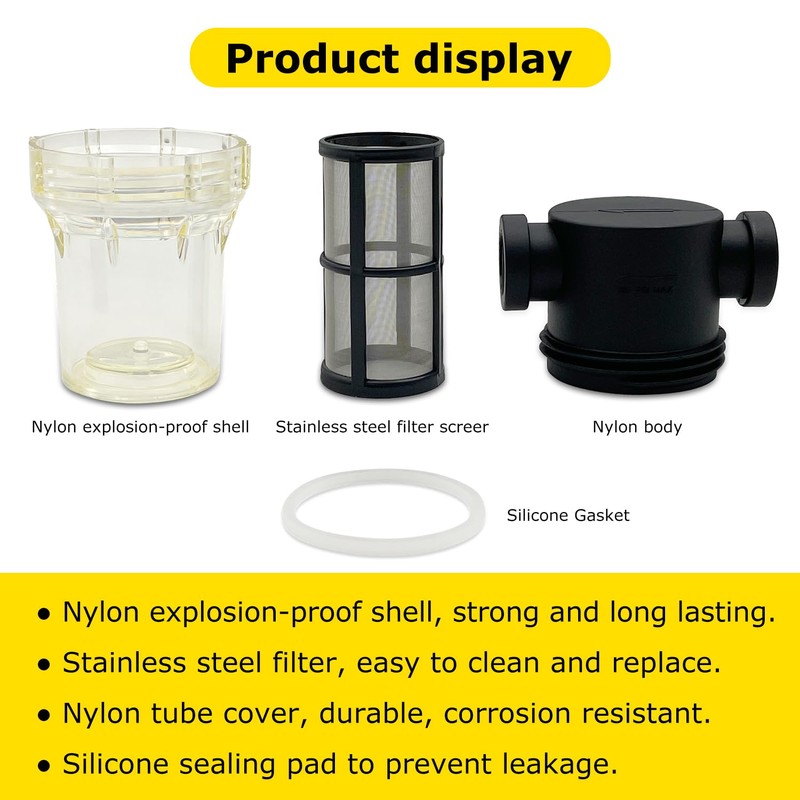 1/2" Female NPT in-Line Strainer with 100 mesh Stainless Steel