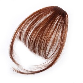 Clip In on Bangs Fringe Fake Hair Extensions Straight Front Neat Hair as Human, Straight Synthetic Hair Extensions
